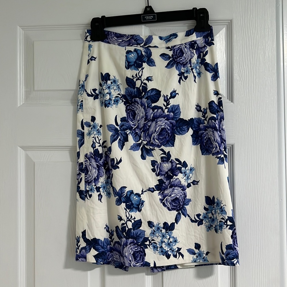 Blue Purple Floral Skirt